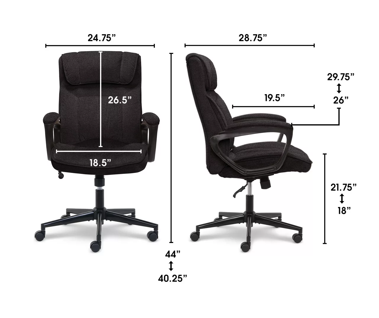 Hannah Charcoal Gray Microfiber Office Chair Hannah Charcoal Gray Microfiber Office Chair -Home Furniture Store 810513553 3