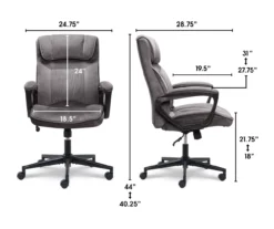 Gray & Black Executive Office Chair 13 Gray & Black Executive Office Chair -Home Furniture Store 810513554 3