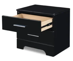 Black Hudson 2-Drawer Wood Nightstand -Home Furniture Store 810513557 5