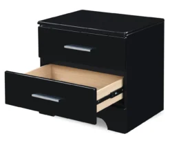 Black Hudson 2-Drawer Wood Nightstand -Home Furniture Store 810513557 6