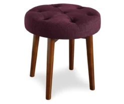 Penelope Eggplant Tufted Stool