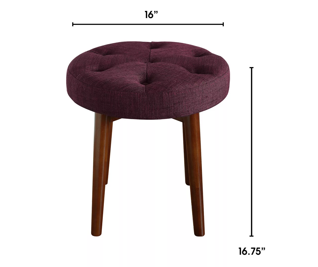 Penelope Eggplant Tufted Stool Penelope Eggplant Tufted Stool -Home Furniture Store 810513574 3