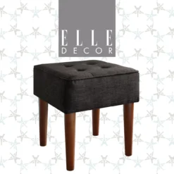Aria Charcoal Grey Tufted Stool -Home Furniture Store 810513578