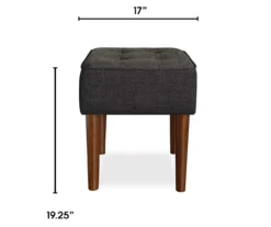 Aria Charcoal Grey Tufted Stool -Home Furniture Store 810513578 3