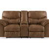 Boxberg Bark Faux Leather Reclining Console Loveseat -Home Furniture Store 810519667