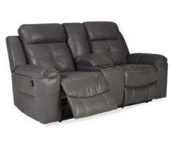 Jesolo Gray Reclining Console Loveseat -Home Furniture Store 810519670 1