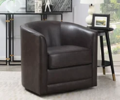 Willow River Hammond Faux Leather Swivel Accent Chair -Home Furniture Store 810519938 6