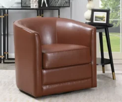 Willow River Hammond Faux Leather Swivel Accent Chair -Home Furniture Store 810519939 6