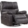 New Albany Dark Graphite Leather Look Micro Suede Swivel Reclining Glider -Home Furniture Store 810519941 1