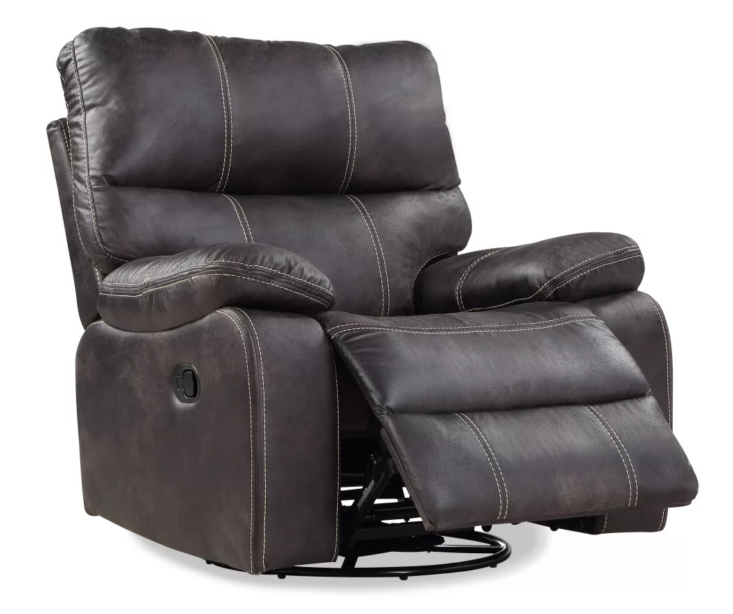 New Albany Dark Graphite Leather Look Micro Suede Swivel Reclining Glider New Albany Dark Graphite Leather Look Micro Suede Swivel Reclining Glider -Home Furniture Store 810519941 1