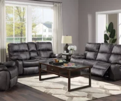 New Albany Dark Graphite Leather Look Micro Suede Swivel Reclining Glider 6 New Albany Dark Graphite Leather Look Micro Suede Swivel Reclining Glider -Home Furniture Store 810519941 10