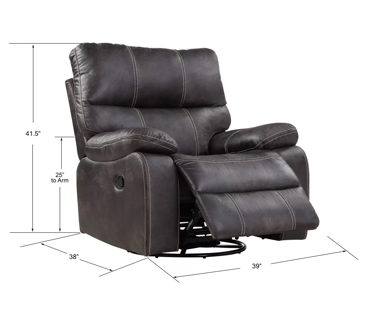 New Albany Dark Graphite Leather Look Micro Suede Swivel Reclining Glider New Albany Dark Graphite Leather Look Micro Suede Swivel Reclining Glider -Home Furniture Store 810519941 4