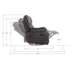 New Albany Dark Graphite Leather Look Micro Suede Swivel Reclining Glider 10 New Albany Dark Graphite Leather Look Micro Suede Swivel Reclining Glider -Home Furniture Store 810519941 5