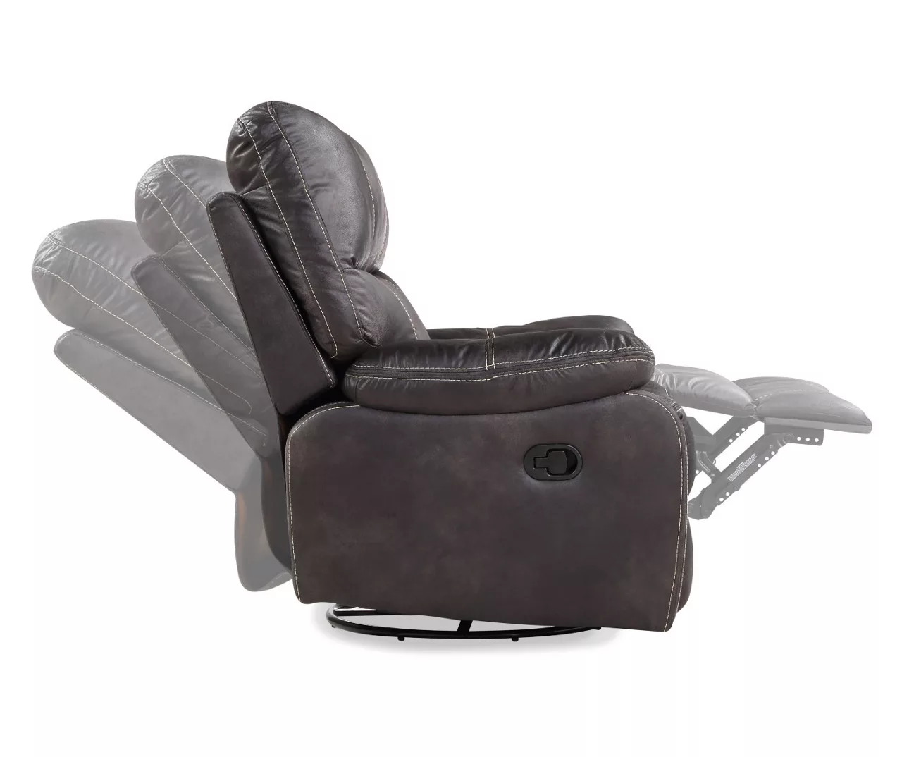 New Albany Dark Graphite Leather Look Micro Suede Swivel Reclining Glider New Albany Dark Graphite Leather Look Micro Suede Swivel Reclining Glider -Home Furniture Store 810519941 7