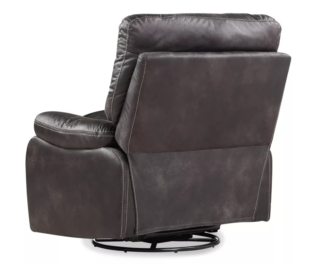 New Albany Dark Graphite Leather Look Micro Suede Swivel Reclining Glider New Albany Dark Graphite Leather Look Micro Suede Swivel Reclining Glider -Home Furniture Store 810519941 9