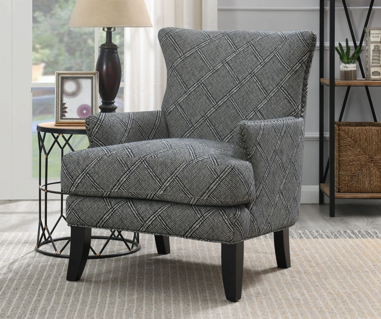 Bossa Gray Print Accent Chair Bossa Gray Print Accent Chair -Home Furniture Store 810519952 7