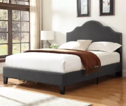 Lombard Charcoal Gray Queen Upholstered Bed -Home Furniture Store 810519984 7