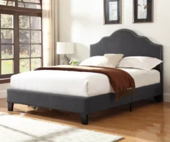 Lombard Charcoal Gray California King Upholstered Bed -Home Furniture Store 810519986 7