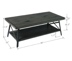 Pomona Antique Gray Coffee Table -Home Furniture Store 810520047 3