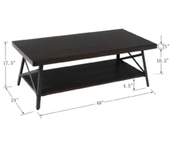 Pomona Espresso Brown Coffee Table -Home Furniture Store 810520050 3 1