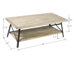 Pomona Whitewash Coffee Table -Home Furniture Store 810520051 3