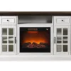 60" Brown & White Glass Door Fireplace Console 2 60" Brown & White Glass Door Fireplace Console -Home Furniture Store 810521149 1