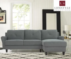 Hayward Gray Rolled Arm Sectional -Home Furniture Store 810524579 10