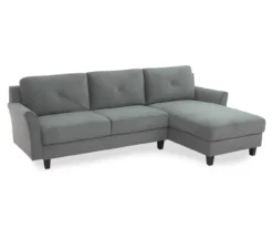 Hayward Gray Curved Arm Sectional -Home Furniture Store 810524580 2