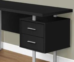 Black & Silver 3-Drawer L-Shaped Corner Desk -Home Furniture Store 810527323 3