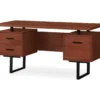 60" Cherry Woodgrain & Black Floating Desk -Home Furniture Store 810527325 2