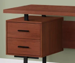 60" Cherry Woodgrain & Black Floating Desk -Home Furniture Store 810527325 3