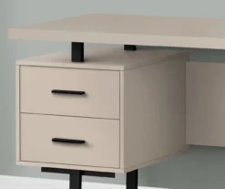 60" Taupe & Black Floating Desk -Home Furniture Store 810527326 3