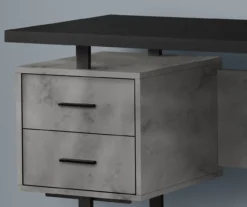 60" Concrete Gray & Black Floating Desk -Home Furniture Store 810527329 3