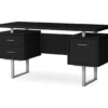 60" Black & Silver Floating Desk -Home Furniture Store 810527331 2