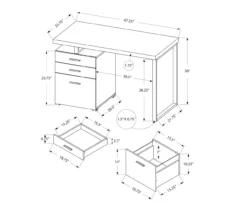 Monarch 48" Floating Computer Desk 15 Monarch 48" Floating Computer Desk -Home Furniture Store 810527334 5
