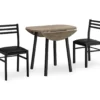Dark Taupe & Black Metal 3-Piece Dining Set -Home Furniture Store 810527363 2