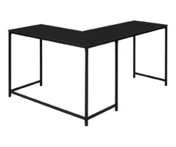 Black Metal L-Shaped Corner Desk -Home Furniture Store 810527369 6