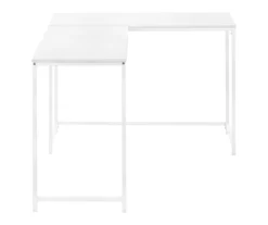 White Metal L-Shaped Corner Desk -Home Furniture Store 810527370 5