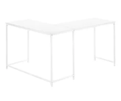 White Metal L-Shaped Corner Desk -Home Furniture Store 810527370 6