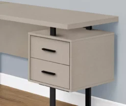 Taupe & Black 3-Drawer L-Shaped Corner Desk -Home Furniture Store 810527372 3