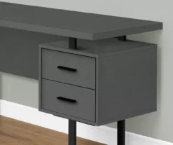 Black & Gray 3-Drawer L-Shaped Corner Desk -Home Furniture Store 810527373 3