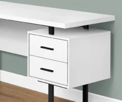 White & Black 3-Drawer L-Shaped Corner Desk -Home Furniture Store 810527374 3