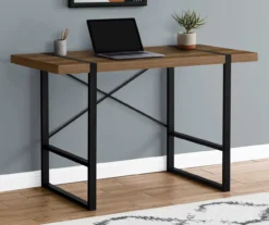 Walnut Wood Look Thick Panel Computer Desk -Home Furniture Store 810533368 1