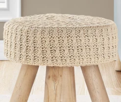 Wooden Leg Upholstered Ottoman -Home Furniture Store 810533422 4