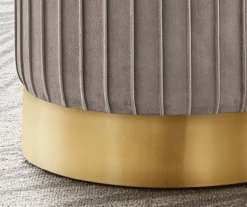 Pleated Velvet Upholstered Ottoman 17 Pleated Velvet Upholstered Ottoman -Home Furniture Store 810533425 4
