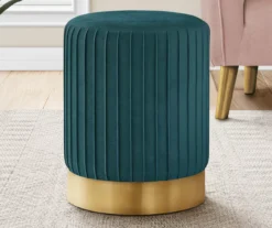 Pleated Velvet Upholstered Ottoman 19 Pleated Velvet Upholstered Ottoman -Home Furniture Store 810533426 1