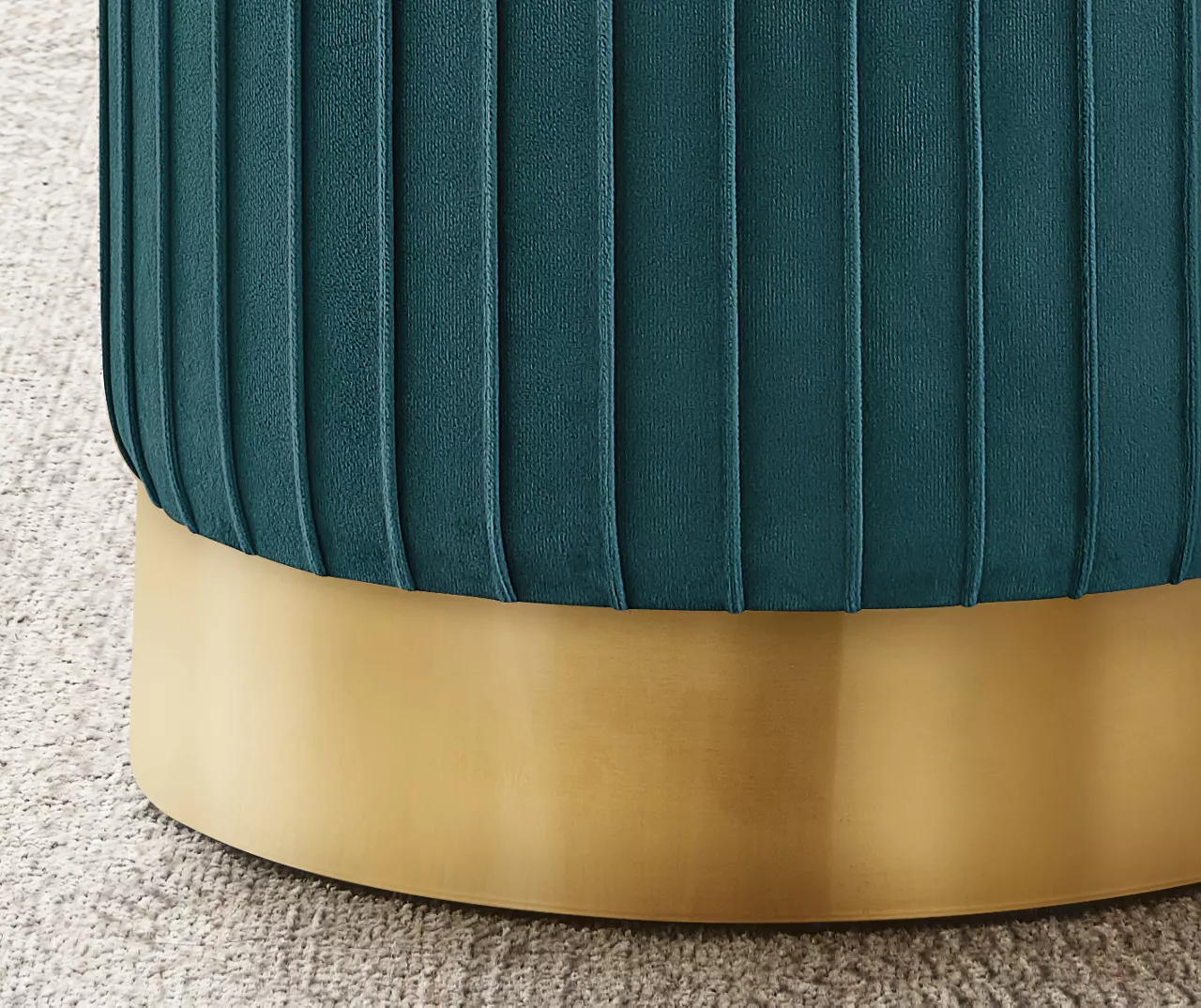 Pleated Velvet Upholstered Ottoman Pleated Velvet Upholstered Ottoman -Home Furniture Store 810533426 4