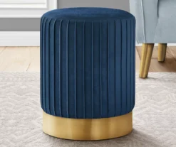 Pleated Velvet Upholstered Ottoman 7 Pleated Velvet Upholstered Ottoman -Home Furniture Store 810533428 1