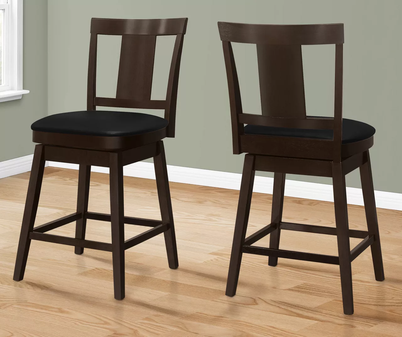 Faux Leather Swivel Bar Stools, 2-Pack Faux Leather Swivel Bar Stools, 2-Pack -Home Furniture Store 810533431 1