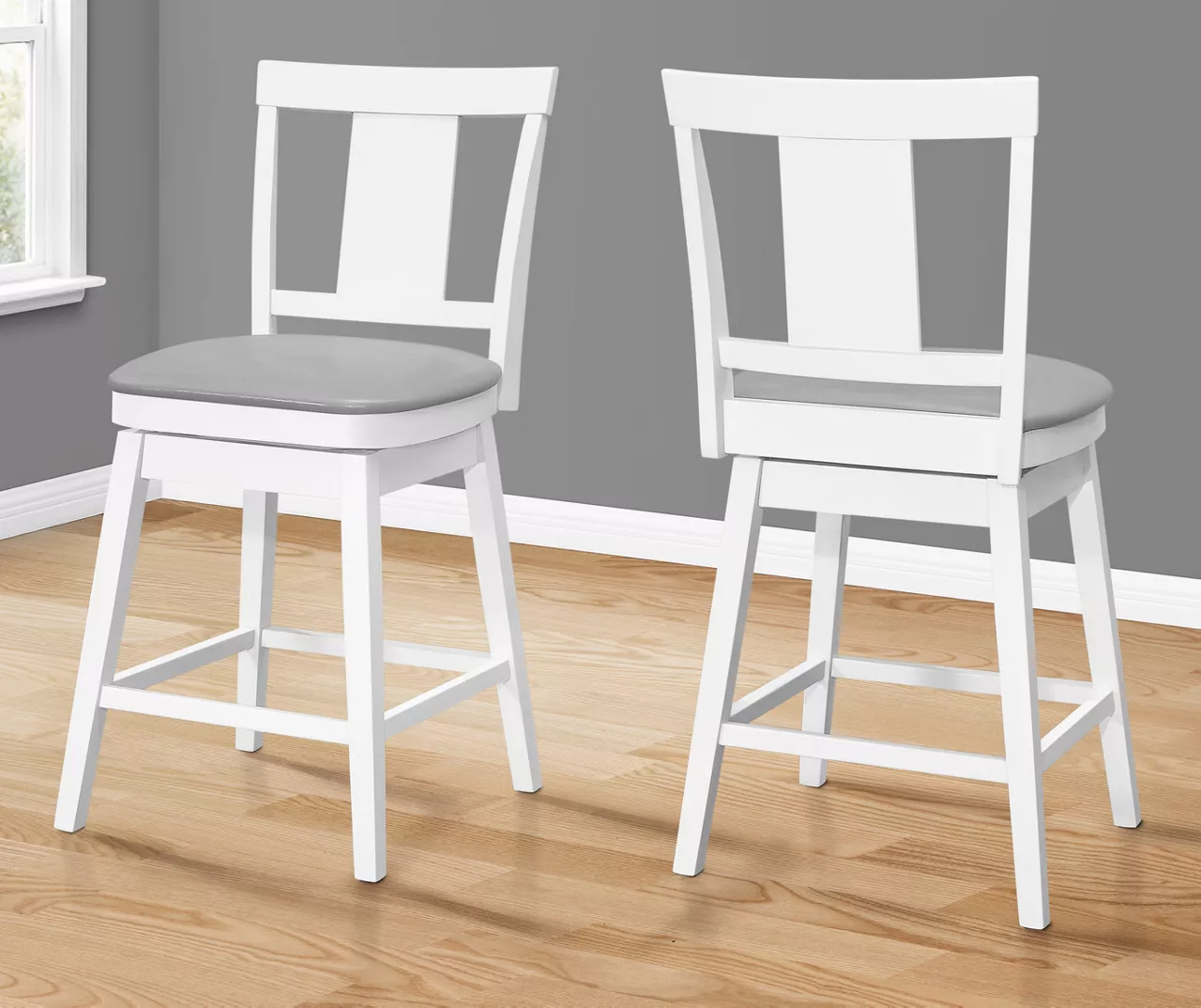 Faux Leather Swivel Bar Stools, 2-Pack Faux Leather Swivel Bar Stools, 2-Pack -Home Furniture Store 810533433 1